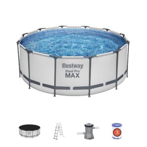 Bestway 56420 3 Set Piscine Hors Terre Steel Pro Max Rond de 366 x 122 cm