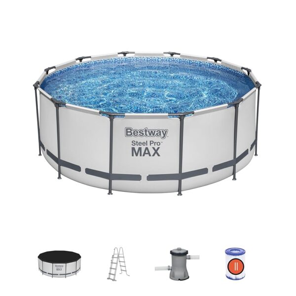 Bestway 56420 3 Set Piscine Hors Terre Steel Pro Max Rond de 366 x 122 cm