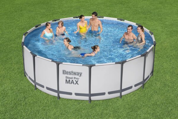 Bestway 56438 Piscine hors sol Steel Pro Max™ diamètre 457 x 122 cm filtre à cartouche bâche échelle