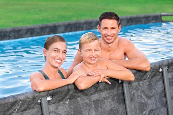 Bestway Kit Piscine Hors Sol rectangulaire APX 365 549 cm x 274 cm x 132 cm Gris foncé
