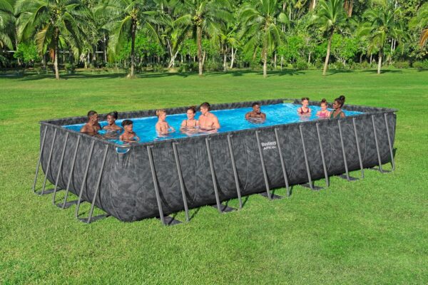 Bestway Piscine Hors Sol rectangulaire APX 365 732 cm x 366 cm x 132 cm Gris foncé