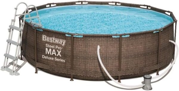 Bestway Piscine Hors Sol Ronde Steel Pro Max 366 x 100 cm Effet rotin