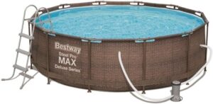 Bestway Piscine Hors Sol Ronde Steel Pro Max 366 x 100 cm Effet rotin
