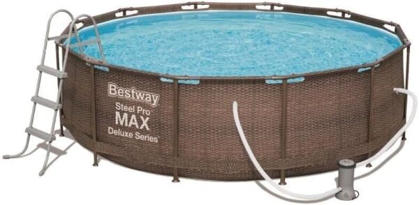 Bestway Piscine Hors Sol Ronde Steel Pro Max 366 x 100 cm Effet rotin