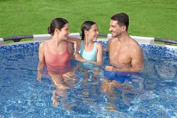 Bestway Piscine Hors Sol Steel Pro Max™ 396 x 122 cm système FrameLink™ échelle bâche Pompe et Cartouche de Filtration Multicouleur