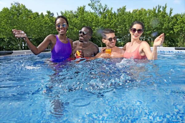 Bestway Piscine Hors Sol Steel Pro Max™ 396 x 122 cm système FrameLink™ échelle bâche Pompe et Cartouche de Filtration Multicouleur