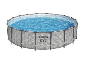 Bestway Piscine Hors Sol Steel Pro Max™ Motif Pierres Grises 549 x 122 cm système FrameLink™ échelle bâche Pompe et Cartouche de Filtration