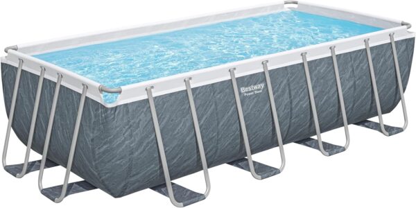 Bestway® Power Steel™ Piscine de Rechange sans Accessoires 488 x 244 x 122 cm Aspect marbre Gris Ardoise rectangulaire