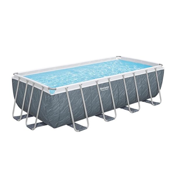 Bestway® Power Steel™ Piscine de Rechange sans Accessoires 488 x 244 x 122 cm Aspect marbre Gris Ardoise rectangulaire