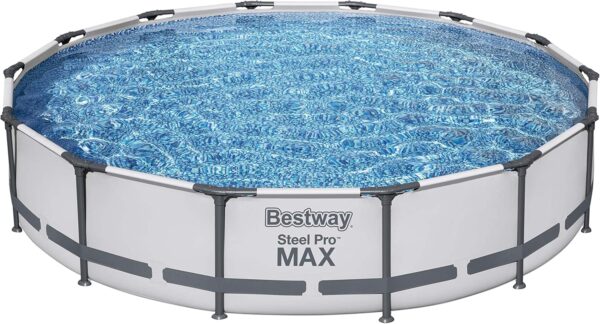 Bestway Steel Pro Max Piscine Hors Sol Ronde avec Pompe de Filtration Gris Ø 427 x 84 cm