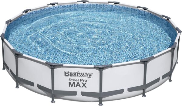 Bestway Steel Pro Max Piscine Hors Sol Ronde avec Pompe de Filtration Gris Ø 427 x 84 cm