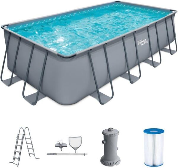 FUNSICLE Piscine Tubulaire Hors Sol Ronde Ø 366M X H122M Modèle Oasis Pool Livrée avec Épurateur Échelle Kit dentretien Bâche et Tapis Coloris Noir Tressé