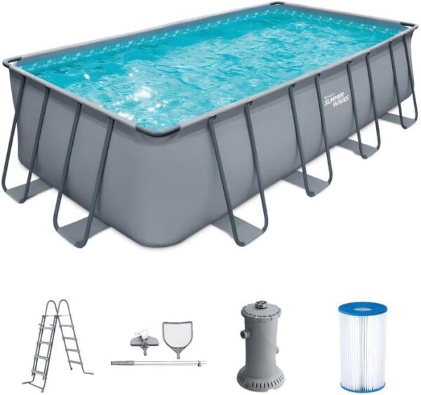 FUNSICLE Piscine Tubulaire Hors Sol Ronde Ø 366M X H122M Modèle Oasis Pool Livrée avec Épurateur Échelle Kit dentretien Bâche et Tapis Coloris Noir Tressé