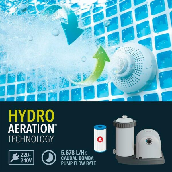 Intex 26746NP Kit Piscine Tubulaire Ronde Chevron Ø 488x h 122m
