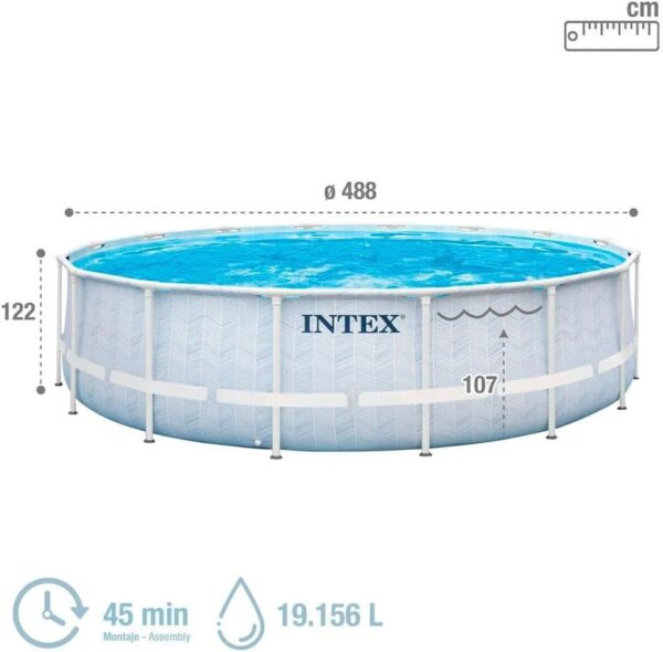 Intex 26746NP Kit Piscine Tubulaire Ronde Chevron Ø 488x h 122m