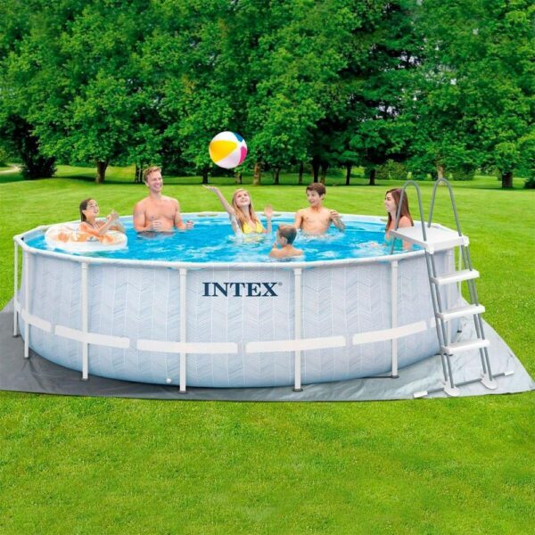 Intex 26746NP Kit Piscine Tubulaire Ronde Chevron Ø 488x h 122m