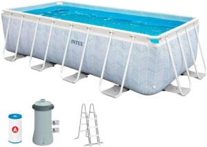 Intex 26780NP Kit Piscine Tubulaire rectangulaire Chevron L 400 x l 200 x h 100m
