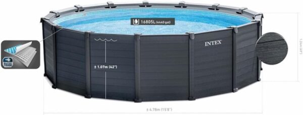 Intex kit Piscine Graphite ø 478 x h 124m