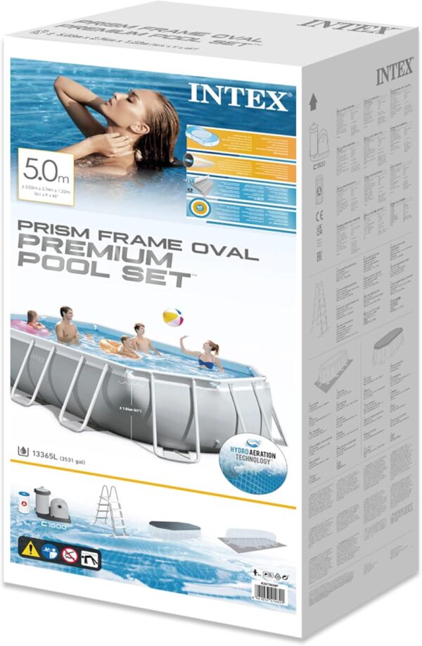Intex kit Piscine Prism Frame Ovale Tubulaire l 503 x l 274 x h 122m