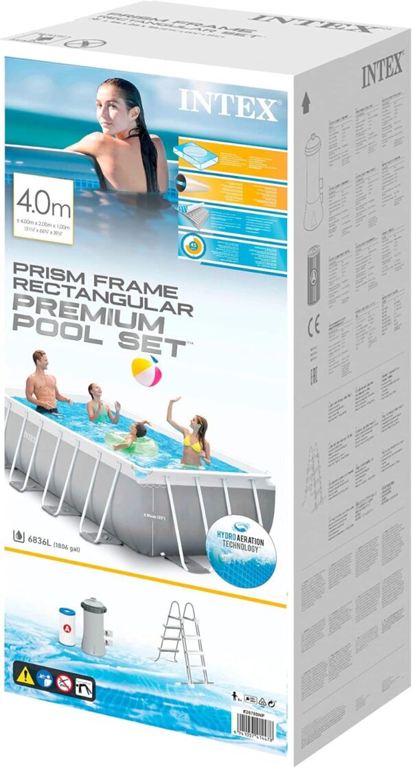 Intex kit Piscine Prism Frame rectangulaire Angulaire Tubulaire l 400 x l 200 x h 100m