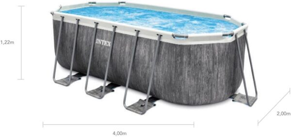 Intex kit Piscine Tubulaire baltik Ovale l 400 x l 200 x h 122m