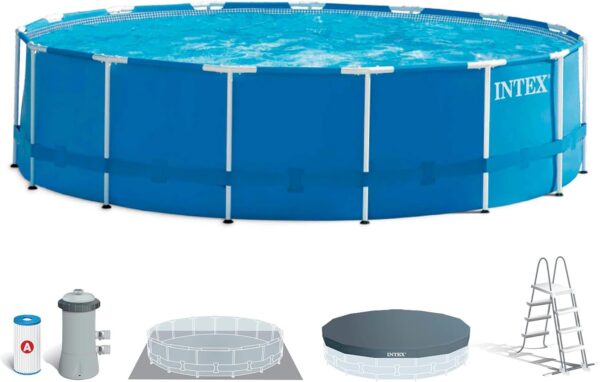 Intex kit piscinette Metal Frame Ronde Tubulaire ø 457 x h 122m