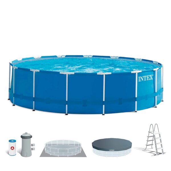 Intex kit piscinette Metal Frame Ronde Tubulaire ø 457 x h 122m