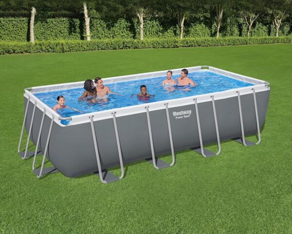 Piscine Hors Sol Rectangle BESTWAY Power Steel™ 549 x 274 x 132 cm avec Filtre à Sable échelle bâche