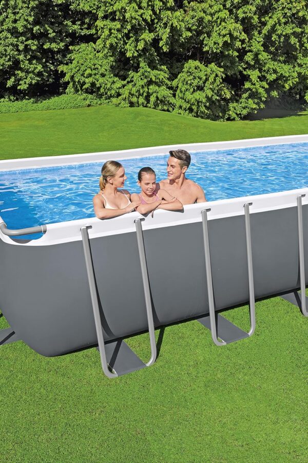 Piscine Hors Sol Rectangle BESTWAY Power Steel™ 549 x 274 x 132 cm avec Filtre à Sable échelle bâche