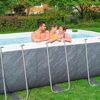 Piscine Power Steel™ rectangulaire 488 x 244 x 122 cm motif marbre gris, filtration à cartouche, échelle, bâche, diffuseur Chemconnect™