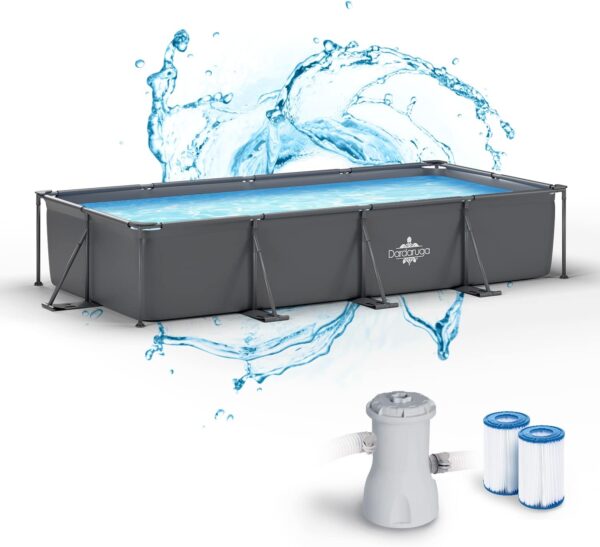 Piscine Tubolaire Hors Sol 450 x 220 x 84 cm + Pompe Filtre économie dénergie + 2 Cartouches Filtres Modèle GALAPAGOS Brand et Assistance Italienne Matériaux Premiers Liner