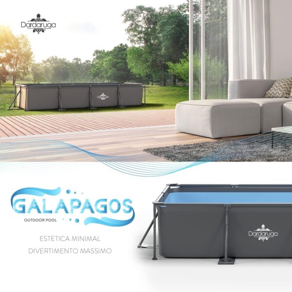 Piscine Tubolaire Hors Sol 450 x 220 x 84 cm + Pompe Filtre économie dénergie + 2 Cartouches Filtres Modèle GALAPAGOS Brand et Assistance Italienne Matériaux Premiers Liner