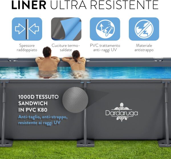 Piscine Tubolaire Hors Sol 450 x 220 x 84 cm + Pompe Filtre économie dénergie + 2 Cartouches Filtres Modèle GALAPAGOS Brand et Assistance Italienne Matériaux Premiers Liner