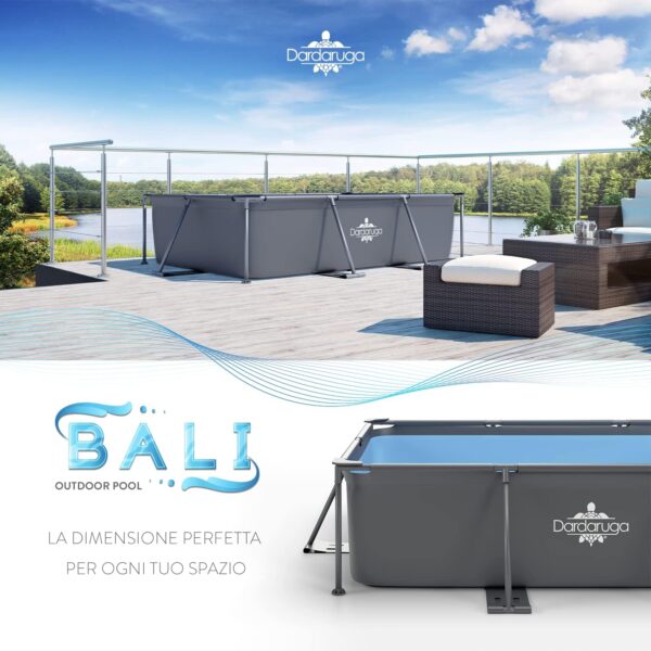 Piscine Tubolaire Hors Sol 450 x 220 x 84 cm + Pompe Filtre économie dénergie + 2 Cartouches Filtres Modèle GALAPAGOS Brand et Assistance Italienne Matériaux Premiers Liner