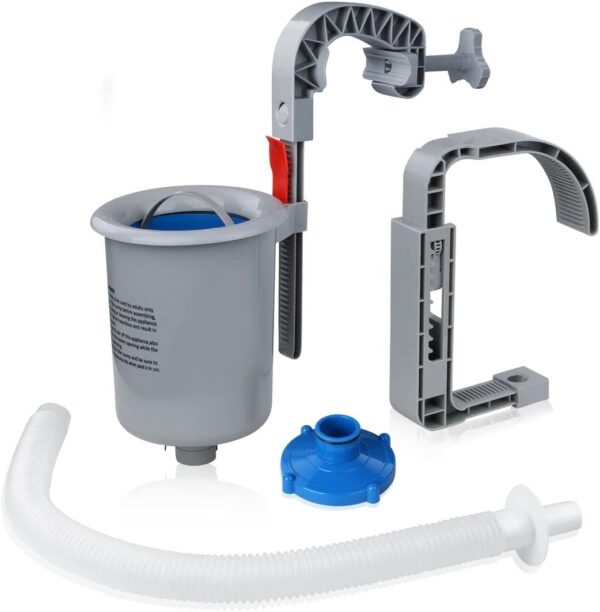 yourGEAR Piscine familiale XL Grise 3x2x1m avec Skimmerécumoire Bassin à Cadre en Acier Piscine de Jardin Pataugeoire