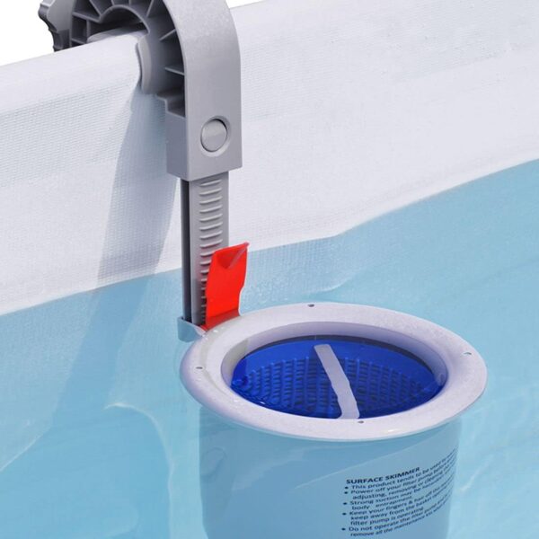 yourGEAR Piscine familiale XL Grise 3x2x1m avec Skimmerécumoire Bassin à Cadre en Acier Piscine de Jardin Pataugeoire